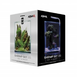 Acvariu, Aquael Shrimp Smart Day & Night, 20 L, Alb